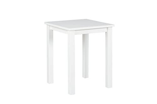 Inter Link Beistelltisch Holz - Kleiner Tisch aus Kiefer Massivholz mit Natürlicher Maserung - FSC-Zertifiziert - Holztisch als Couchtisch, Sofatisch, Wohnzimmertisch - 45 x 45 x 55 cm - Weiss