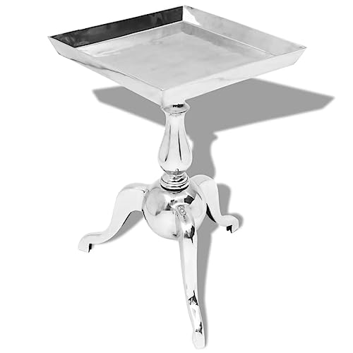 vidaXL Beistelltisch Couchtisch Tisch Aluminium Silber Barock Industrie Design