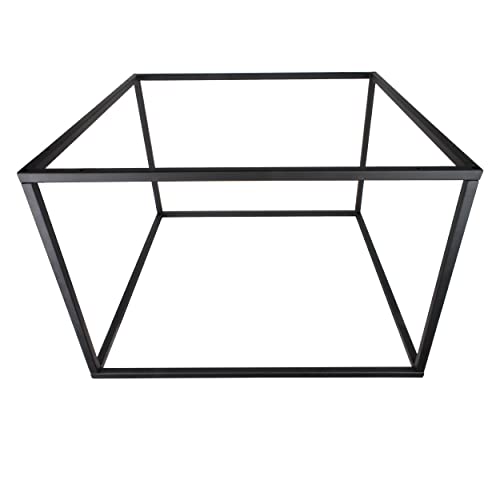 Natural Goods Berlin 1x Couchtisch Cube | Beistelltisch aus Metall & Holz | Sofa Kaffeetisch modern Sessel Laptoptisch Würfel | Industrie Design | Nachttisch Loft (ohne Tischplatte, Schwarz)