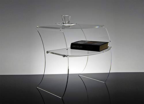 Slato Urano Nachttisch für Schlafzimmer, Nachttisch mit zwei Ebenen, modernes Design, aus Plexiglas, hergestellt in Italien
