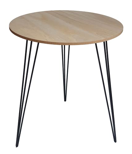 Meinposten Beistelltisch Couchtisch rund Holz Metall Tisch Nachttisch Holztisch Ø 40 cm