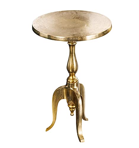 Barock Tisch Couchtisch Beistelltisch BAROCKTISCH RUND IN Gold Aluminium ANTIK Look BAROCK Stil REPRO HÖHE 55cm