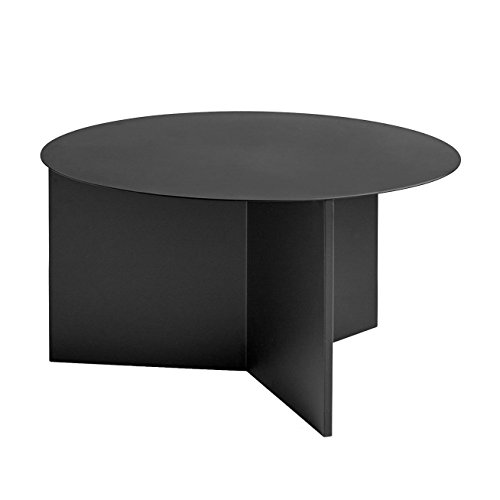Hay Slit Table XL Round Beistelltisch, Stahl, Black, 35,5cm