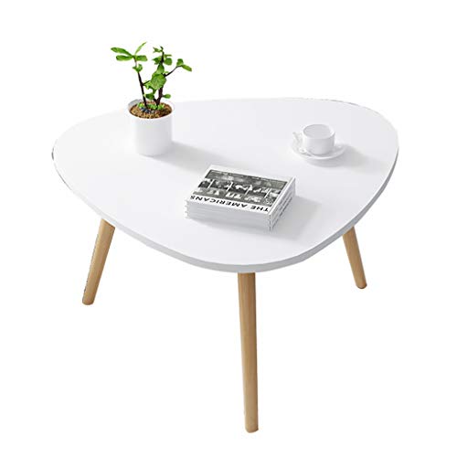 IMYOGI Exquisiter Couchtisch, Wohnzimmer-Sofa-Beistellt isch, einfacher Nachttisch im skandinavischen Stil, Tischbeine aus Massivholz (Farbe: Weiß)