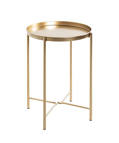 HAKU Möbel Beistelltisch, Metall, gold, Ø 39 x H 50 cm
