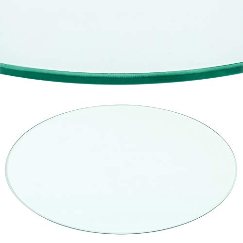 Rapid Teck® Glasplatte Rund Durchm. 400 mm Glastisch Tischplatte aus gehärtetem Glas Tisch Glasscheibe 8mm Dick