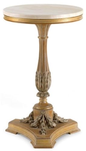 Casa Padrino Luxus Barock Beistelltisch Antik Braun/Creme - Prunkvoller Massivholz Tisch mit Marmorplatte - Luxus Möbel im Barockstil - Barock Möbel - Luxus Qualität - Made in Italy