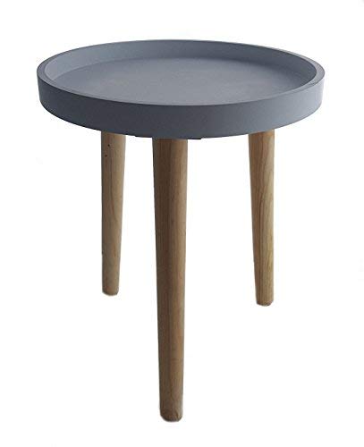 Deko Holz Tisch 36x30 cm   grau   Kleiner Beistelltisch Couchtisch Sofatisch