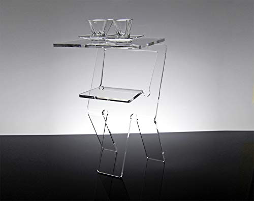 Slato Nachttisch, modernes Design, aus Acryl, transparent, groß, 33 x 28 x 49 cm.
