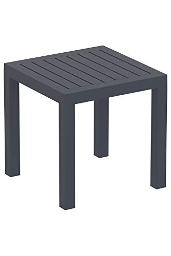 CLP Ocean I Wetterfester Gartentisch aus UV beständigem Kunststoff I witterungsbeständiger Tisch, Farbe:dunkelgrau