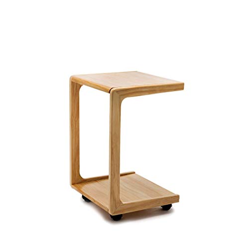 Stapelschrank für Nachttisch-Couchtisch mit Rollen, Beistelltisch aus massivem Holz, Simple Sofa Side Cabinet