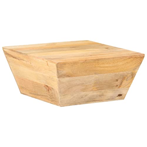 HETFTJN Couchtisch, Kleiner Tisch Sofatisch Konsolentisch Beistelltisch Holz Geeignet für Wohnzimmer Salon Balkon Jugendzimmer V-Form 66x66x30 cm Mango Massivholz