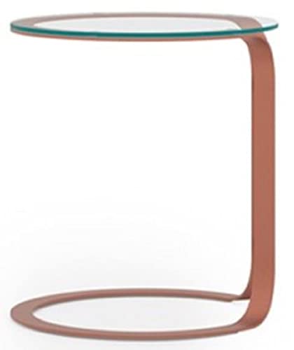 Casa Padrino Luxus Beistelltisch Kupfer Ø 40 x H. 50 cm - Runder Tisch mit Glasplatte - Wohnzimmer Möbel - Hotel Möbel - Luxus Möbel