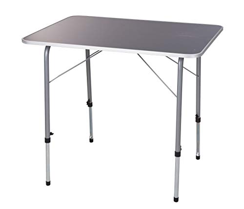 Spetebo Metall Klapptisch 80x60 cm - höhenverstellbar - Outdoor Camping Tisch Gartentisch stabil