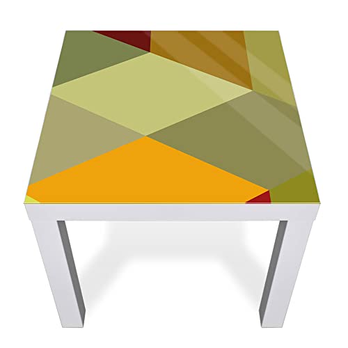 banjado® Glasplatte mit Motiv Würfel Bunt für Tisch 55 x 55 cm/Tischplatte aus Sicherheitsglas kompatibel mit IKEA Tisch Lack/Tischplatte Glas für Beistelltisch, Couchtisch/Tisch Platte