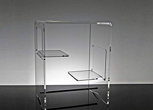 Slato Nachttisch im modernen Design mit DREI Etagen aus Acryl, transparent, Euridice