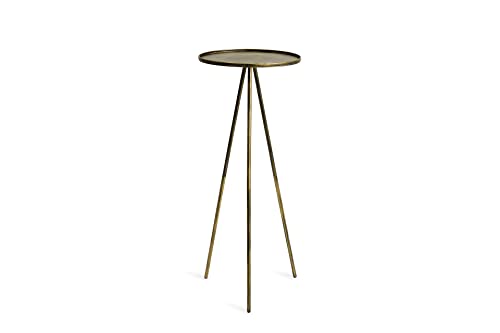 LIFA LIVING Moderner Beistelltisch für das Wohnzimmer, Hoher Tisch aus Metall in Bronze, Runder Dekorativer Tisch im Industrie Design, 39 x 39 x 98,5 cm
