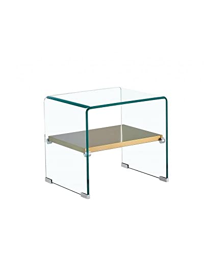Beistelltisch aus Glas mit Regal POITIERS - 50 x 40 cm
