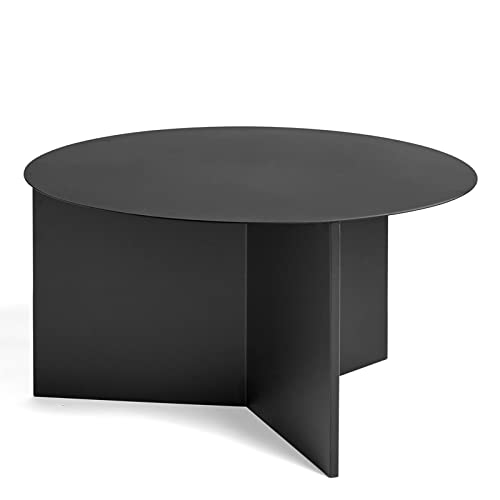 HAY Slit Table XL Round Beistelltisch, Stahl, Black, 35,5cm