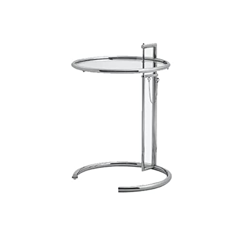 HIHELO Kurzer Tisch Moderner Beistelltisch Edelstahl Glas Beistelltisch Nordischer minimalistischer Stil Ecktisch Kleiner Teetisch Wohnzimmertisch