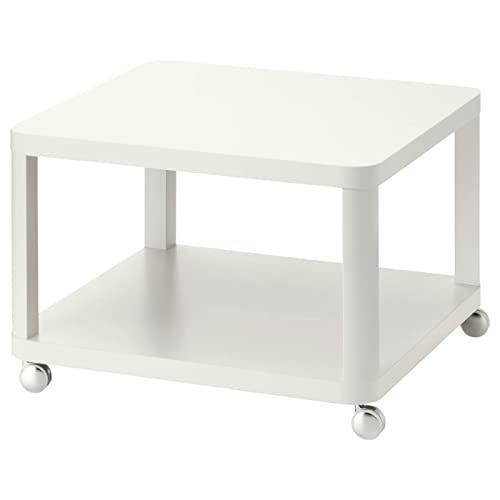 IKEA Tingby 202.959.25 Beistelltisch auf Rollen, Weiß, Größe 63 x 63 cm