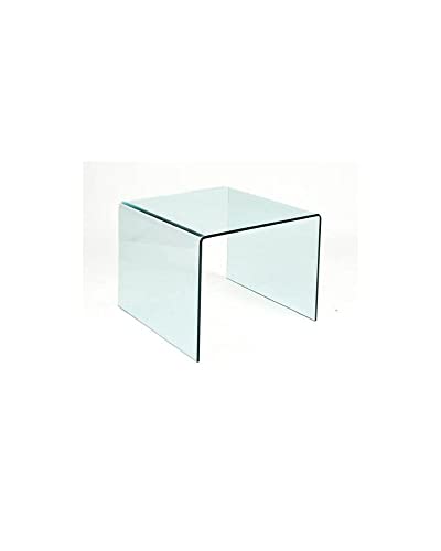 Cheval Beistelltisch aus gebogenem Glas, 60 x 60 cm