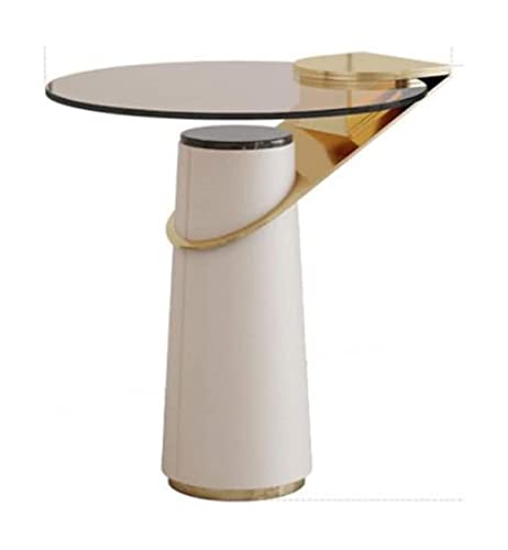 SilteD Kleiner Tisch, runder Beistelltisch, Edelstahl, Glas, Arbeitsplatte, Dekoration, Couchtisch, Schlafzimmer, Nachttisch, Wohnzimmertische Present