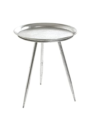 HAKU Möbel Beistelltisch, Metall, silber, Ø 44 x H 54 cm