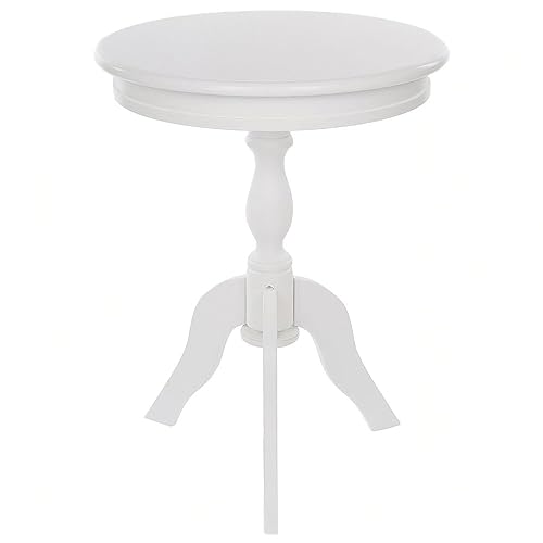 LEBENSwohnART Romantischer Beistelltisch TIGO D50cm weiß Landhaus Shabby Chic Couchtisch Tisch rund