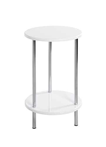 HAKU Möbel Beistelltisch, MDF, chrom-weiß, Ø 30 x H 50 cm