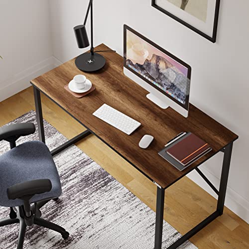 furniChic Schreibtisch, Computertisch, Bürotisch, Arbeitstisch PC, OfficeTisch für Arbeitszimmer, Industriedesign, 60x120x73cm, Barocker Nussbaum
