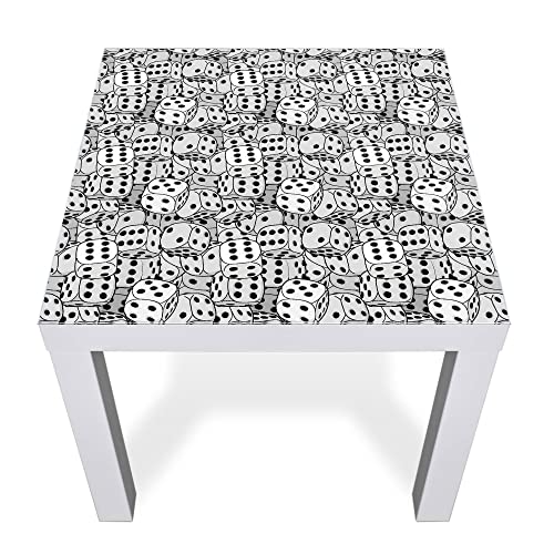 banjado® Glasplatte mit Motiv Würfel Muster für Tisch 55 x 55 cm/Tischplatte aus Sicherheitsglas kompatibel mit IKEA Tisch Lack/Tischplatte Glas für Beistelltisch, Couchtisch/Tisch Platte