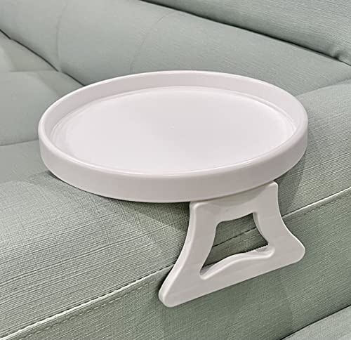 Emoson Sofa Armlehne Clip Tablett, Beistelltisch für Fernbedienungen/Getränke /Gamepads Halter (weiß)