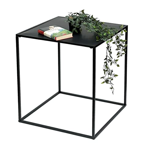 DanDiBo Couchtisch Schwarz Metall Beistelltisch Wohnzimmer 96252 Tisch Beistelltisch Sofatisch Küchentisch Modern (60 cm)