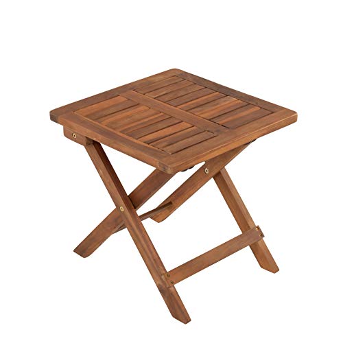 ESTEXO Beistelltisch Holztisch Lounge Tisch Kaffeetisch Gartentisch Klapptisch Akazie Holz Balkontisch Akazienholz Teetisch 40 x 40 cm