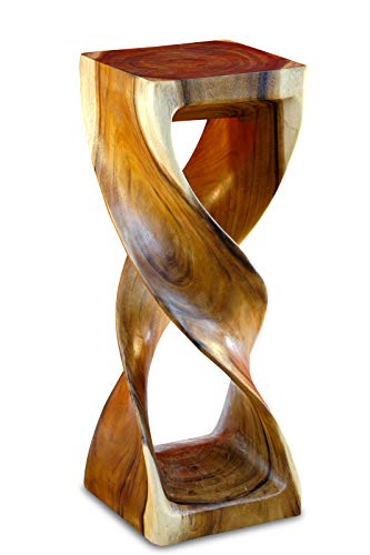 Kinaree Akazie Double Twist   76cm gedrehter Holzhocker als Blumenständer geeignet