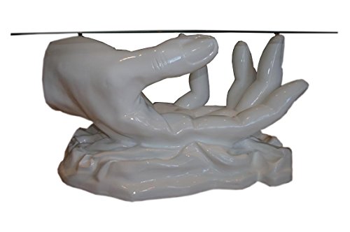 Antikes Wohndesign Beistelltisch Couchtisch Wohnzimmertisch Glastisch Modell Hand Lack Weiß