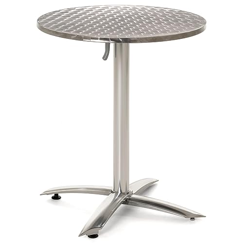 Nexos Trading Bistro Tisch quadratisch/rund - Aluminium - Gartentisch Balkontisch (Rund)