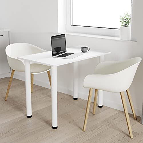 AKKE 60x60 | Esszimmertisch - Esstisch - Tisch mit weißen Beinen - Küchentisch - Bürotisch | Weiss