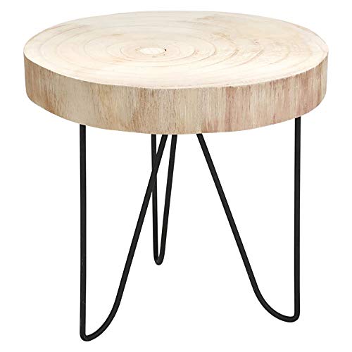Spetebo Rustikaler Massivholz Beistelltisch - Holz Tisch aus Baumscheibe - Sofatisch Couchtisch Natur