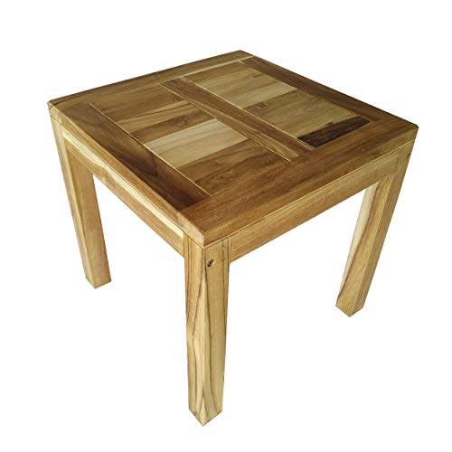 Ambientehome Teakholz Tisch ca. 50x50x45 cm Gartentisch Massivholz Esstisch