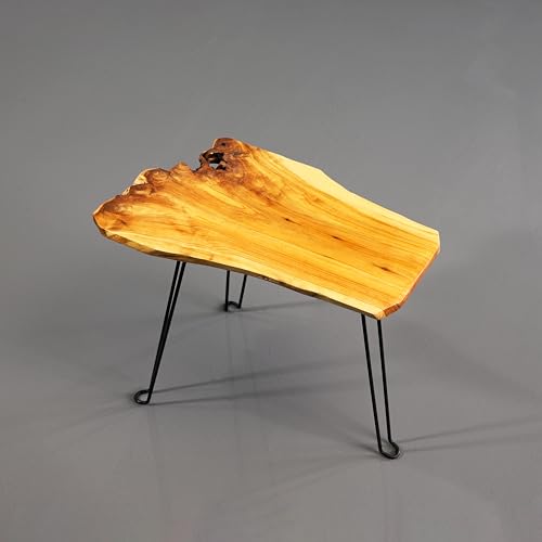 [PJ Collection] Live Edge Foldable Table, Natural Fir Root Table Top, Foldable Table Legs, Lightweight Table, No Tool Poembly