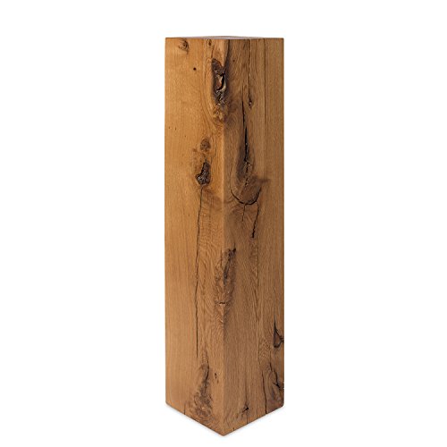 Naturmassivmöbel Holzblock massiv Eiche 20x20x90 cm Handarbeit aus Deutschland Windlichtsäule Blumensäule Beistelltisch Holz