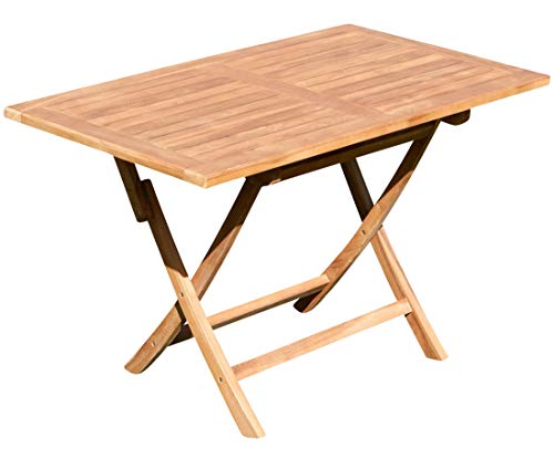 ASS ECHT Teak Holz Teaktisch Klapptisch Holztisch Gartentisch Garten Tisch in verschiedenen Größen zum Klappen von Größe:120x70cm