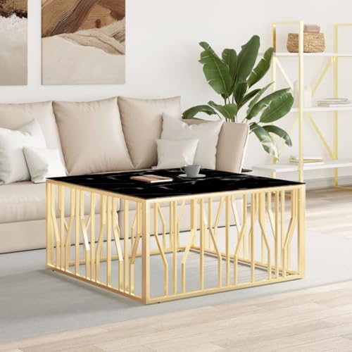 KTHLBRH Beistelltische fürs Wohnzimmer Funktionaler Tisch Couchtisch Golden 100x100x50 cm Edelstahl Wohnzimmer, Schlafzimmer