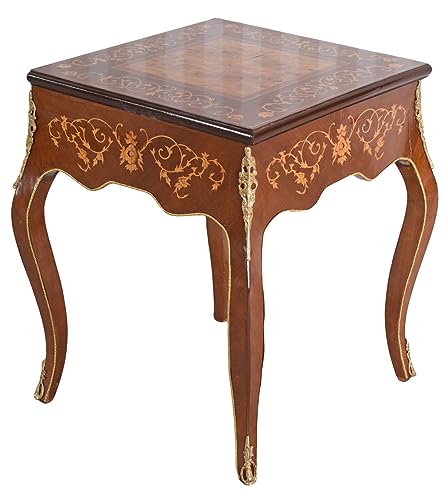 Spieltisch Barock Klapptisch Holztisch Beistelltisch Barocktisch Schachtisch Antik Tisch Intarsien 62x62 cm cat182 Palazzo Exklusiv