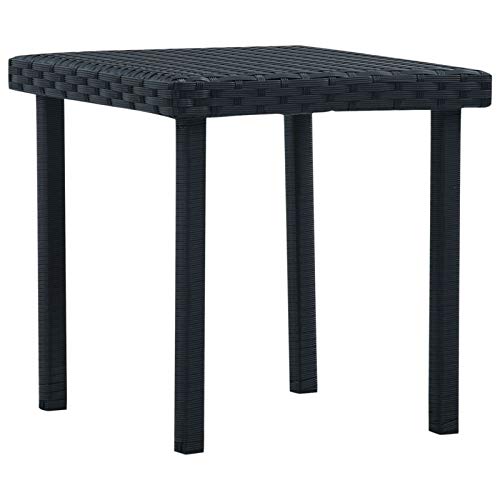Gecheer Gartentisch Beistelltisch Couchtisch Balkontisch Terrassentisch Gartenmöbel Tisch Schwarz 40×40×40 cm Poly Rattan