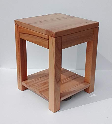 Beistelltisch Holztisch mit Ablageboden Kernbuche massiv. Maße : 34x34x54cm hoch. Massanfertigung.